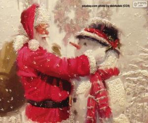 yapboz Noel Baba ve Kardan Adam